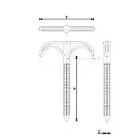 Hak plastikowy podwójny FI 14/25 L-100 (50 szt.) TIA F-693198