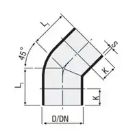 Kolano HDPE FI56 &lt; 45 VALSIR VS0306006