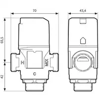 Termostatyczny zawór mieszający ATM 343, DN15, G3/4&quot;, 35÷60°C, Kvs 1,6 m3/h AFRISO 1234310