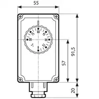 Termostat zanurzeniowy TC2, 0÷90°C, nastawa zewnętrzna, kapilara 1000 mm AFRISO 6742100