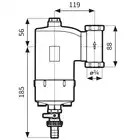 Separator zanieczyszczeń FAR 201, chromowany, z magnesem i zaworem spustowym, ruchome przyłącza Rp3/4'' AFRISO 7772010