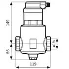 Separator powietrza FAR 313, z odpowietrznikiem automatycznym, przyłącza Rp1 1/4&quot; AFRISO 7773130