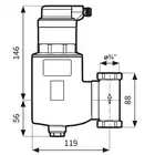 Separator powietrza FAR 301, z odpowietrznikiem automatycznym, ruchome przyłącza Rp3/4'' AFRISO 7773010