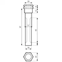 Tuleja zanurzeniowa fi 15 x 16 mm, L 100 mm, 1/2&quot; NPT AFRISO 555034