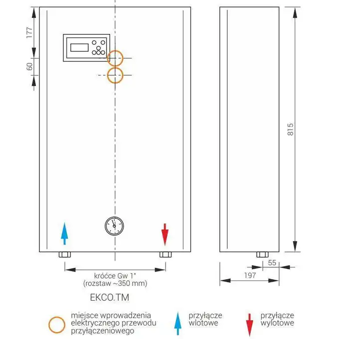 Eleketryczny kocioł centralnego ogrzewania EKCO TM 42 KOSPEL EKCO.TM-42.PL