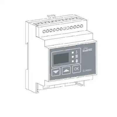 Moduł obiegu grzewczego C.MG3 - po podłączeniu do modułu C.MI oraz 3-drogowego zaworu mieszającego z siłownikiem, umożliwia sterowanie pracą dodatkowego obiegu grzewczego, w komplecie z czujnikiem WE-019/01 KOSPEL C.MG3.PL