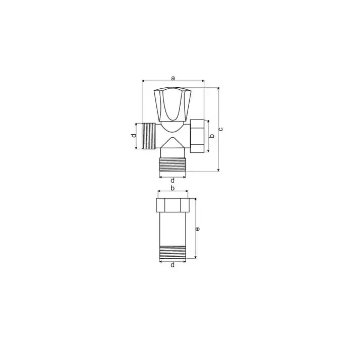 Zawór do pralki z przedłużką 3/4  HYDROLAND ZK-P