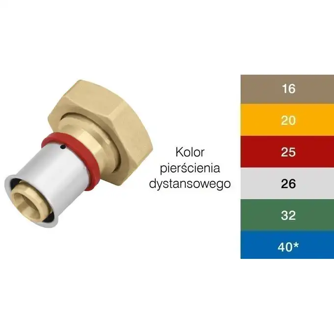 Półśrubunek mosiężny z płaskim uszczelnieniem GW Press - 26 G1&quot; KAN-therm 1009105014