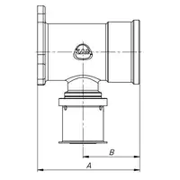 Kolano ścienne mosiężne z uszami GW Press - 20 Rp3/4&quot; L = 54 mm KAN-therm 1009285032