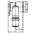 Trójnik ścienny mosiężny typu U z uszami GW Press - 20 Rp1/2&quot; L = 41 mm KAN-therm 1009285102