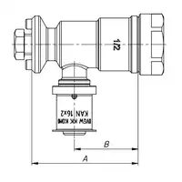 Kolano ścienne mosiężne GW Press - 16 Rp1/2&quot; L = 52.5 mm KAN-therm 1009285009