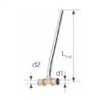 Trójnik redukcyjny mosiężny z rurą Cu Ø15 prawy Press - 20/16 L = 750 mm KAN-therm 1009261007