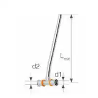 Trójnik redukcyjny mosiężny z rurą Cu Ø15 lewy Press - 20/16 L = 750 mm KAN-therm 1009261000