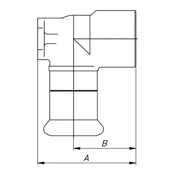 Kolano ścienne z uszami GW Inox - 15 Rp1/2&quot; L = 63 mm KAN-therm 1609285004