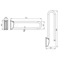 VITAL Uchwyt stalowy przyścienny składany 760 mm DEANTE NIV_041D