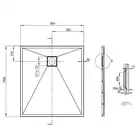 Brodzik CORREO prostokątny antracyt/titanium granitowy 100x90 cm DEANTE KQR_T45B