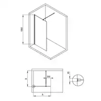 Ścianka stała KERRIA PLUS chrom szkło transparentne z powłoką 90 cm  DEANTE KTS_039P