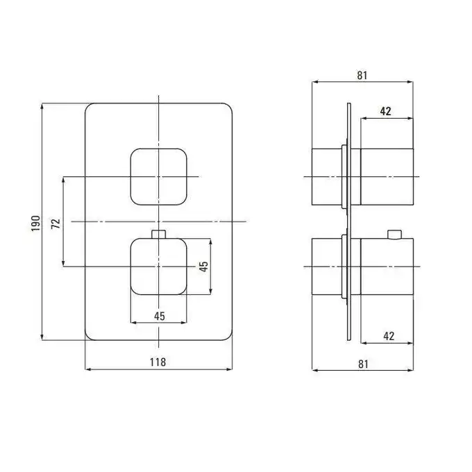 Element zewnętrzny do BOX-A termostatycznego BXY_X44T nero DEANTE BXY_NECT