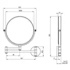 ROUND Lusterko kosmetyczne na ramieniu, 2-str, powiększenie x3, chrom DEANTE ADR_0811