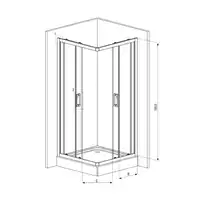 Kabina FUNKIA kwadratowa, szkło transparentne, 80x80 cm DEANTE KYC_042K