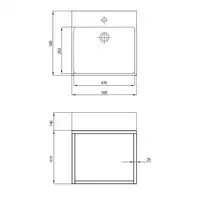 Umywalka TEMISTO biała stawiana na blat 500x500 mm + konsola wisząca DEANTE CDTW6U5S