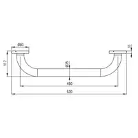 VITAL Uchwyt stalowy przyścienny 450 mm DEANTE NIV_041B