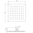 CASCADA chrom FLOKS Głowica natryskowa stalowa kwadratowa 200x200 mm DEANTE NAC_005K