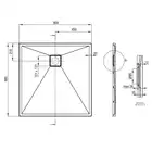 Brodzik CORREO kwadratowy antracyt/titanium granitowy 90x90 cm DEANTE KQR_T41B