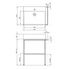 Umywalka TEMISTO biała stawiana na blat 600x500 mm + konsola stojąca DEANTE CDTS6U6S