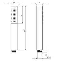 Słuchawka natryskowa SQUARE nero 1-funkcyjna DEANTE XDCA5SGN1