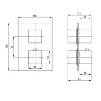 Element zewnętrzny do BOX-A termostatycznego BXY_X44T nero DEANTE BXY_NEAT