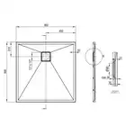 Brodzik CORREO kwadratowy szary granitowy 90x90 cm DEANTE KQR_S41B