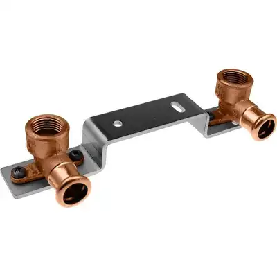 Płytka montażowa odsadzona z kolanami naściennymi GW Copper - 15 Rp1/2&quot; L = 153 KAN-therm 2265286006