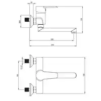 Bateria CORIO chrom umywalkowa ścienna DEANTE BFC_050M