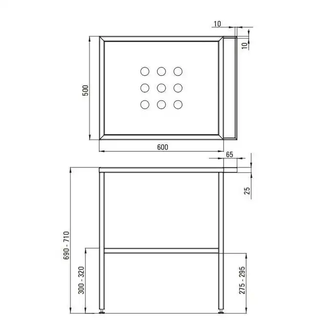 Umywalka TEMISTO biała stawiana na blat 600x500 mm + konsola stojąca DEANTE CDTS6U6S