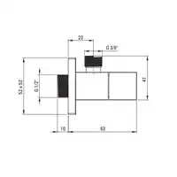 Zawór kątowy ozdobny z głowicą ceramiczną kwadratowy z filtrem 1/2&quot; - 3/8&quot; DEANTE VFA_B62S