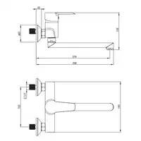 Bateria CORIO chrom zlewozmywakowa ścienna DEANTE BFC_080M