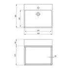 Umywalka TEMISTO biała stawiana na blat 600x500 mm + konsola wisząca DEANTE CDTW6U6S
