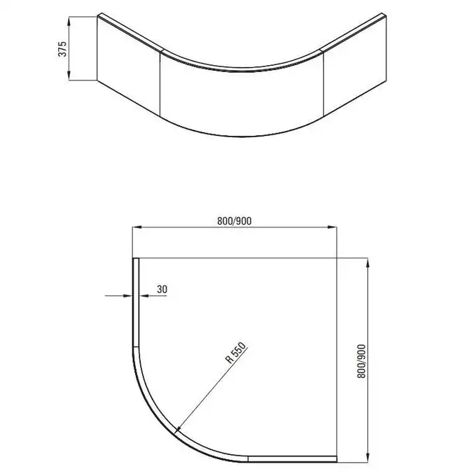 Osłona brodzika DEEP, 90 cm DEANTE KTD_041O