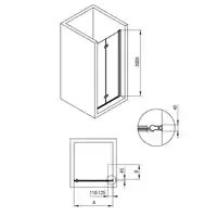 Drzwi KERRIA PLUS jedna część chrom szkło transparentne z powłoką 100 cm DEANTE KTSX043P