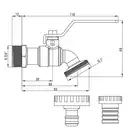 Zawór kulowy czerpalny ogrodowy 3/4&quot; z adapterami DEANTE VFA_252L