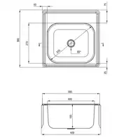 Zlewozmywak TECHNO satyna 1-kom. B/O 380x380x150, 2&quot; + osprzęt DEANTE ZMU_0100