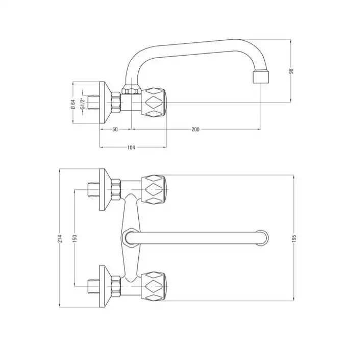 Bateria TENO chrom umywalkowa ścienna DEANTE BON_050D