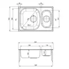 Zlewozmywak XYLO dekor 1,5-kom B/O 620x440x150, 3,5&quot; + osprzęt DEANTE ZEX_3503