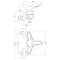 Bateria VERO chrom natryskowa bez kompletu natryskowego DEANTE BOW_040M