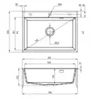 Zlewozmywak ERIDAN antracyt metalik granit 1-komorowy 700x520x210, 3,5&quot; + osprzęt SPACE SAVER LUX DEANTE ZQE_T103