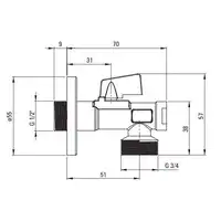 Zawór kątowy kulowy z filtrem 1/2&quot; - 3/4&quot; - podłączenie pralki/zmywarki DEANTE VFA_B64M