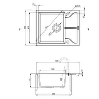 Zlewozmywak ANDANTE antracyt metalik granit 1-komorowy Z/KO 590x490x194, 3,5&quot; + osprzęt SPACE SAVER DEANTE ZQN_T11A