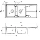 Zlewozmywak ANDANTE beż granit 2-komorowy Z/O 1160x500x224, 3,5&quot; + osprzęt SPACE SAVER DEANTE ZQN_5213