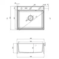 Zlewozmywak ANDANTE antracyt metalik granit 1-komorowy 600x520x210 + osprzęt SPACE SAVER DEANTE ZQN_T103